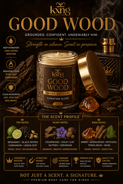Good Wood Body Butter for Men | Luxury Body Butter Moisturizer for Men - KXNG Cosmetics