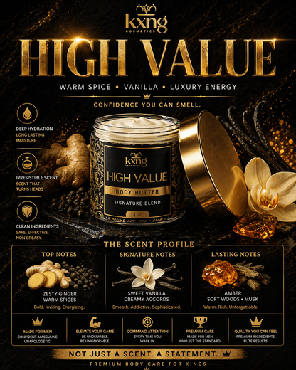 High Value Body Butter for Men | Luxury Body Butter Moisturizer for Men - KXNG Cosmetics