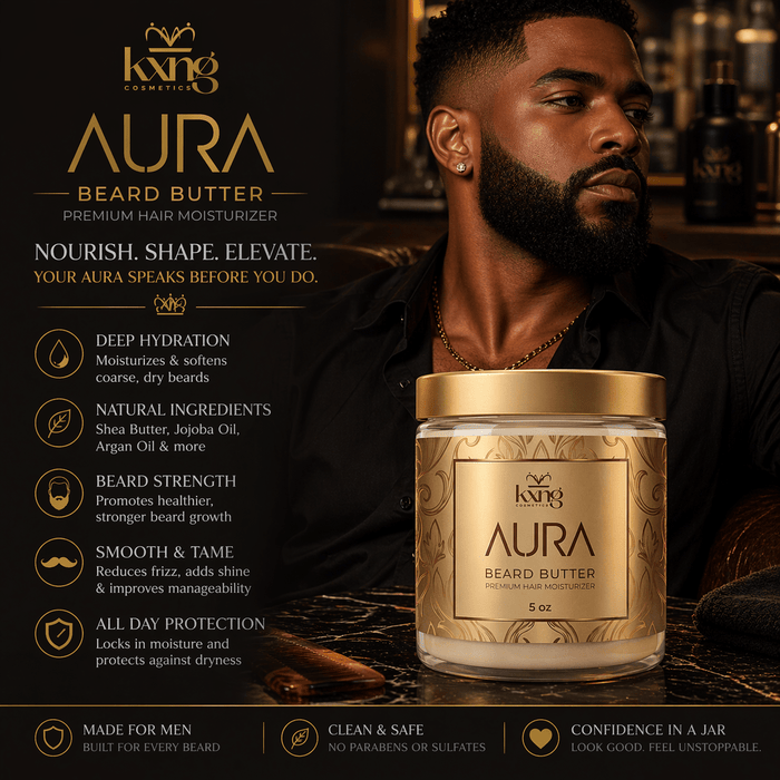 Aura Beard Butter by KXNG Cosmetics - Organic Beard Softener & Hydrator for Men (5 oz)