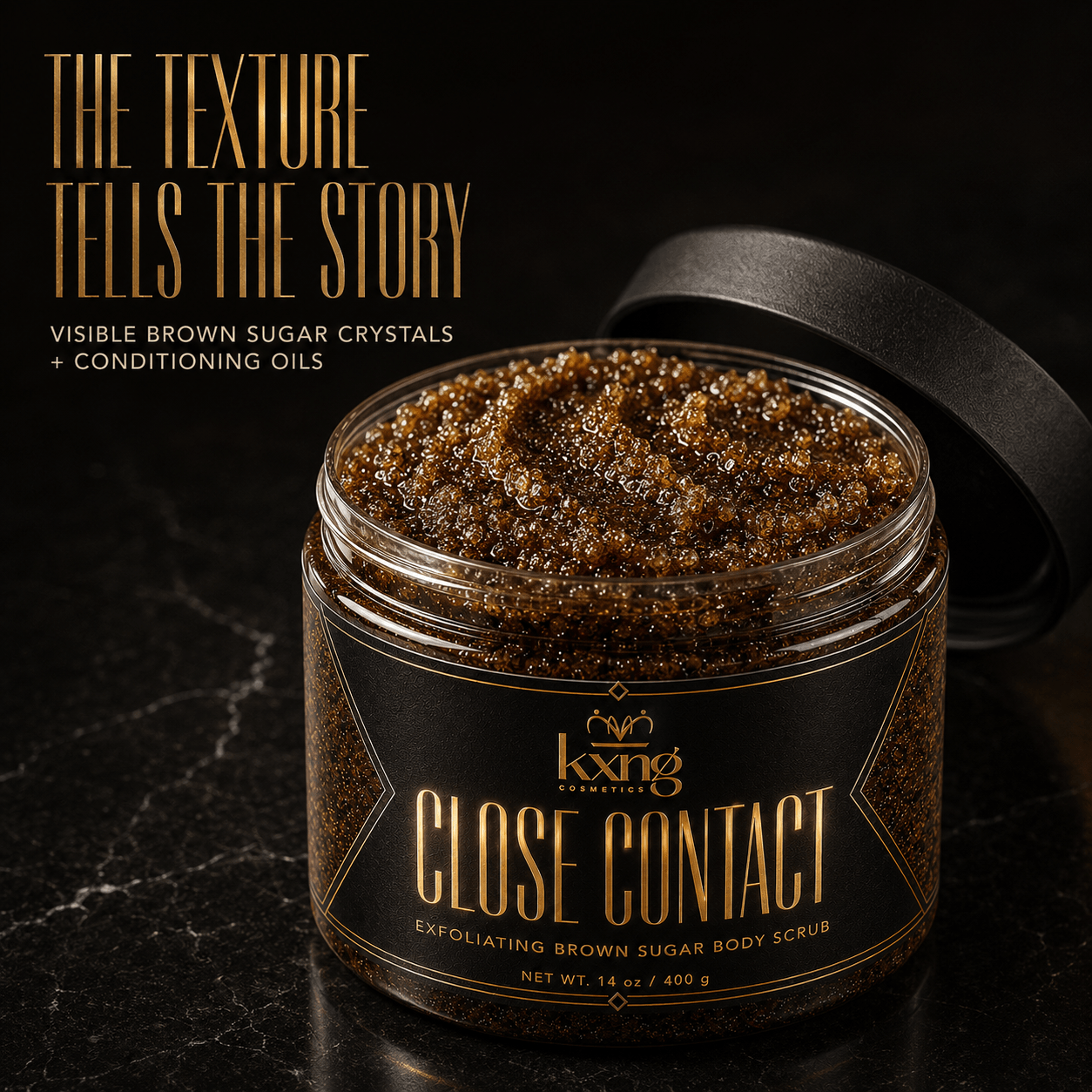 KXNG Cosmetics Close Contact — Exfoliating Brown Sugar Body Scrub - KXNG Cosmetics