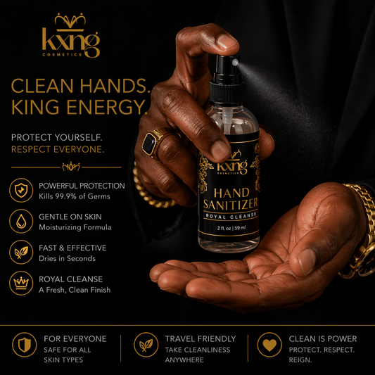 KXNG Cosmetics - Royal Cleanse Hand Sanitizer - 2 oz (Pack of 3) - KXNG Cosmetics