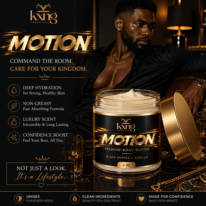 Motion Body Butter for Men — Pheromone-Infused Whipped Shea Moisturizer with Warm Spice - KXNG Cosmetics