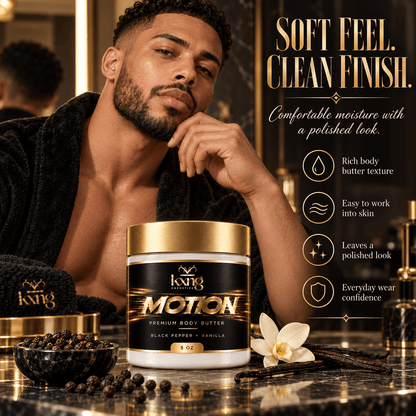 Motion Body Butter for Men — Pheromone-Infused Whipped Shea Moisturizer with Warm Spice - KXNG Cosmetics
