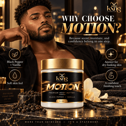Motion Body Butter for Men — Pheromone-Infused Whipped Shea Moisturizer with Warm Spice - KXNG Cosmetics