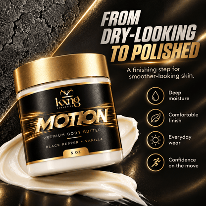 Motion Body Butter for Men — Pheromone-Infused Whipped Shea Moisturizer with Warm Spice - KXNG Cosmetics