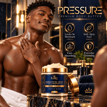 Pressure Body Butter for Men — Aquatic Citrus Amber Pheromone-Infused Whipped Shea Moisturizer - KXNG Cosmetics