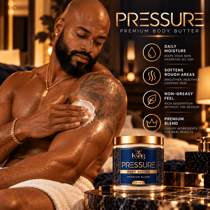 Pressure Body Butter for Men — Aquatic Citrus Amber Pheromone-Infused Whipped Shea Moisturizer - KXNG Cosmetics