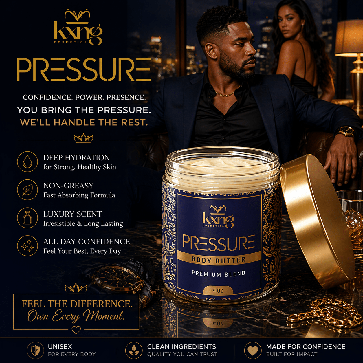 Pressure Body Butter | Luxury Body Butter Moisturizer - KXNG Cosmetics