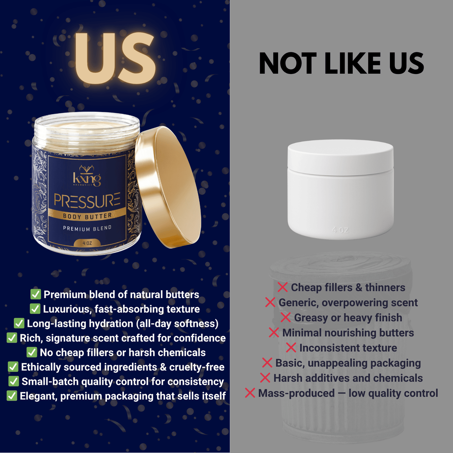 Pressure Body Butter | Luxury Body Butter Moisturizer - KXNG Cosmetics