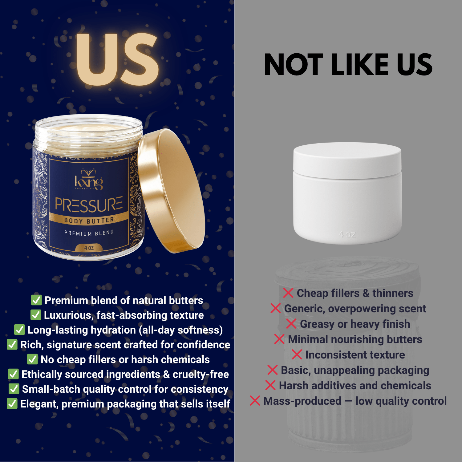 Pressure Body Butter | Luxury Body Butter Moisturizer - KXNG Cosmetics