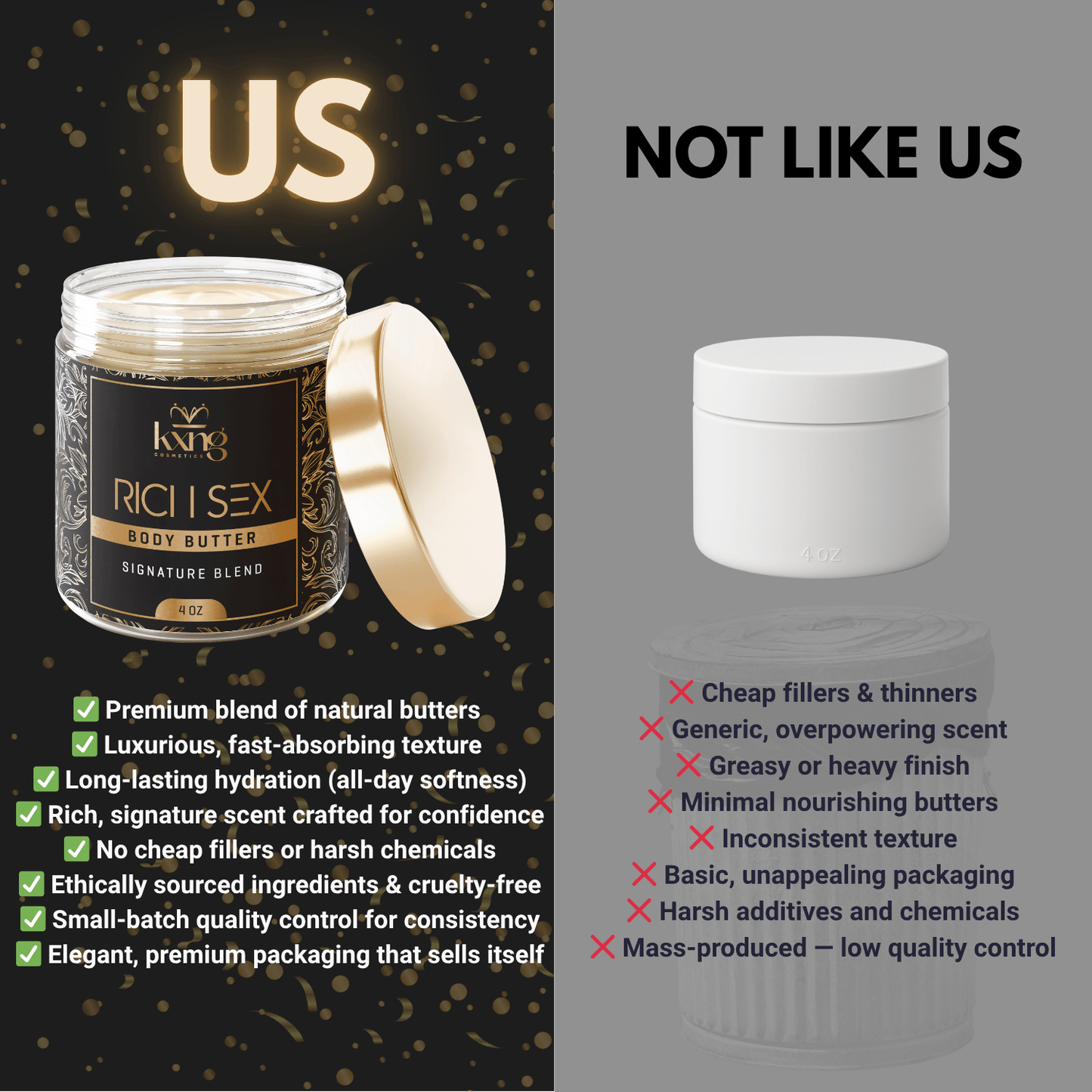 Rich Sex Body Butter | Luxury Body Butter Moisturizer - KXNG Cosmetics