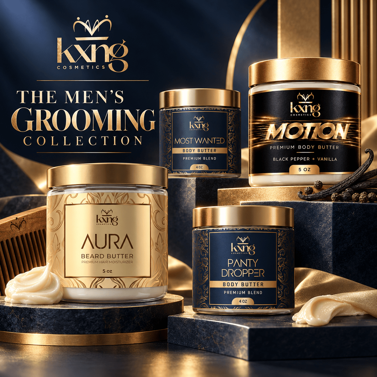 The Men’s Grooming Collection | 4 Body Butter Bundle for Men - KXNG Cosmetics