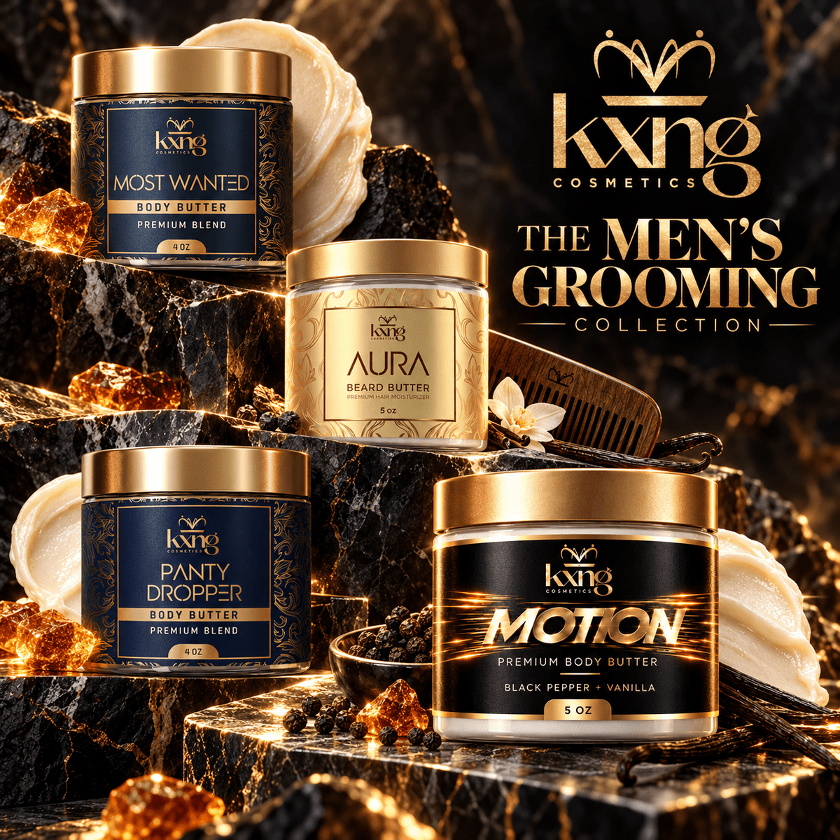 The Men’s Grooming Collection | 4 Body Butter Bundle for Men - KXNG Cosmetics