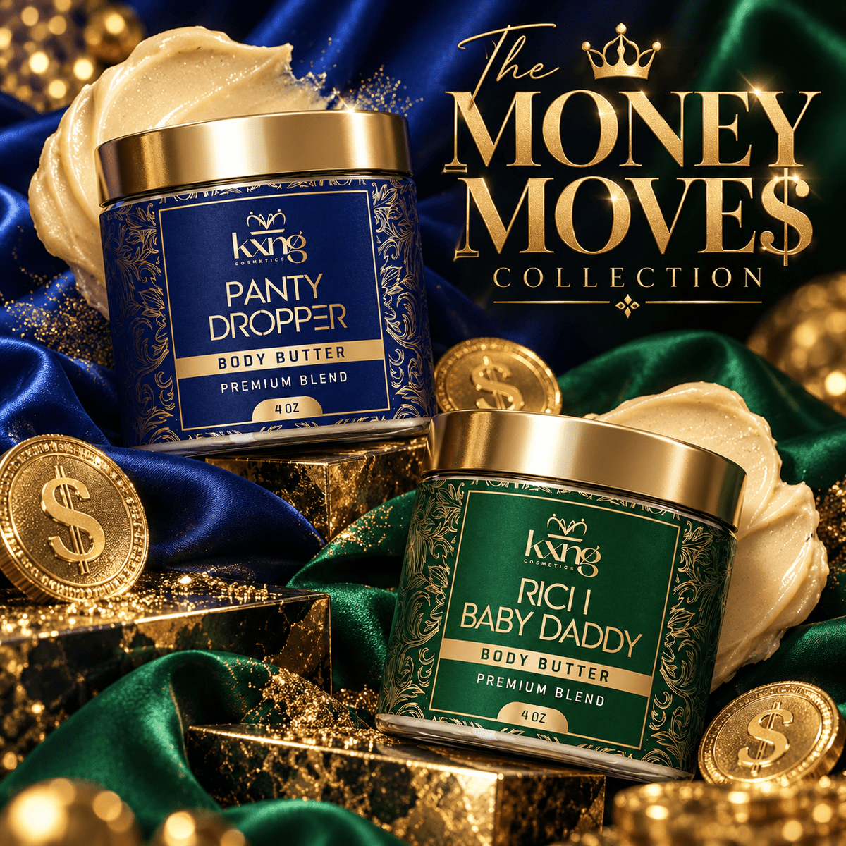 The Money Moves Collection — Rich Baby Daddy & Panty Dropper Men's Body Butter Bundle - KXNG Cosmetics