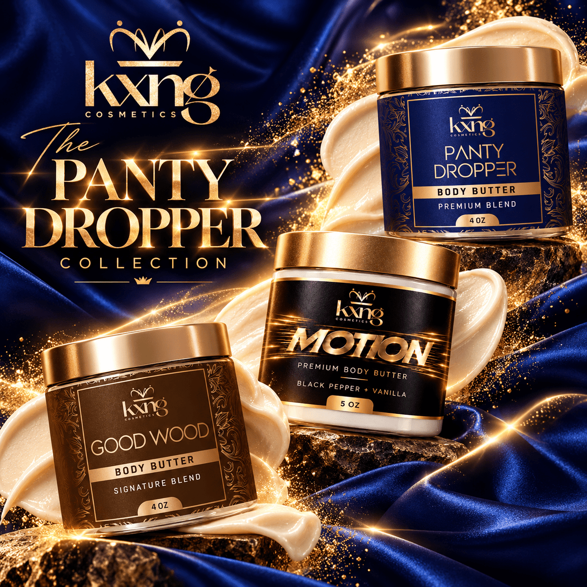 The Panty Dropper Collection - Three Signature Men's Body Butters, One Elevated Routine - KXNG Cosmetics