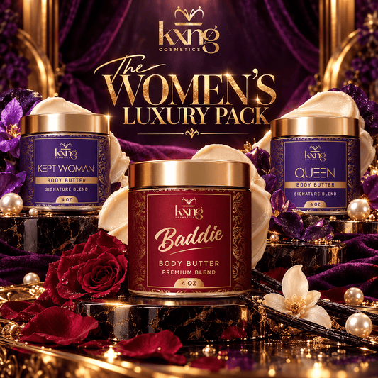 The Women's Luxury Pack - Baddie, Kept Woman and Queen Body Butter Gift Set for Her - KXNG Cosmetics