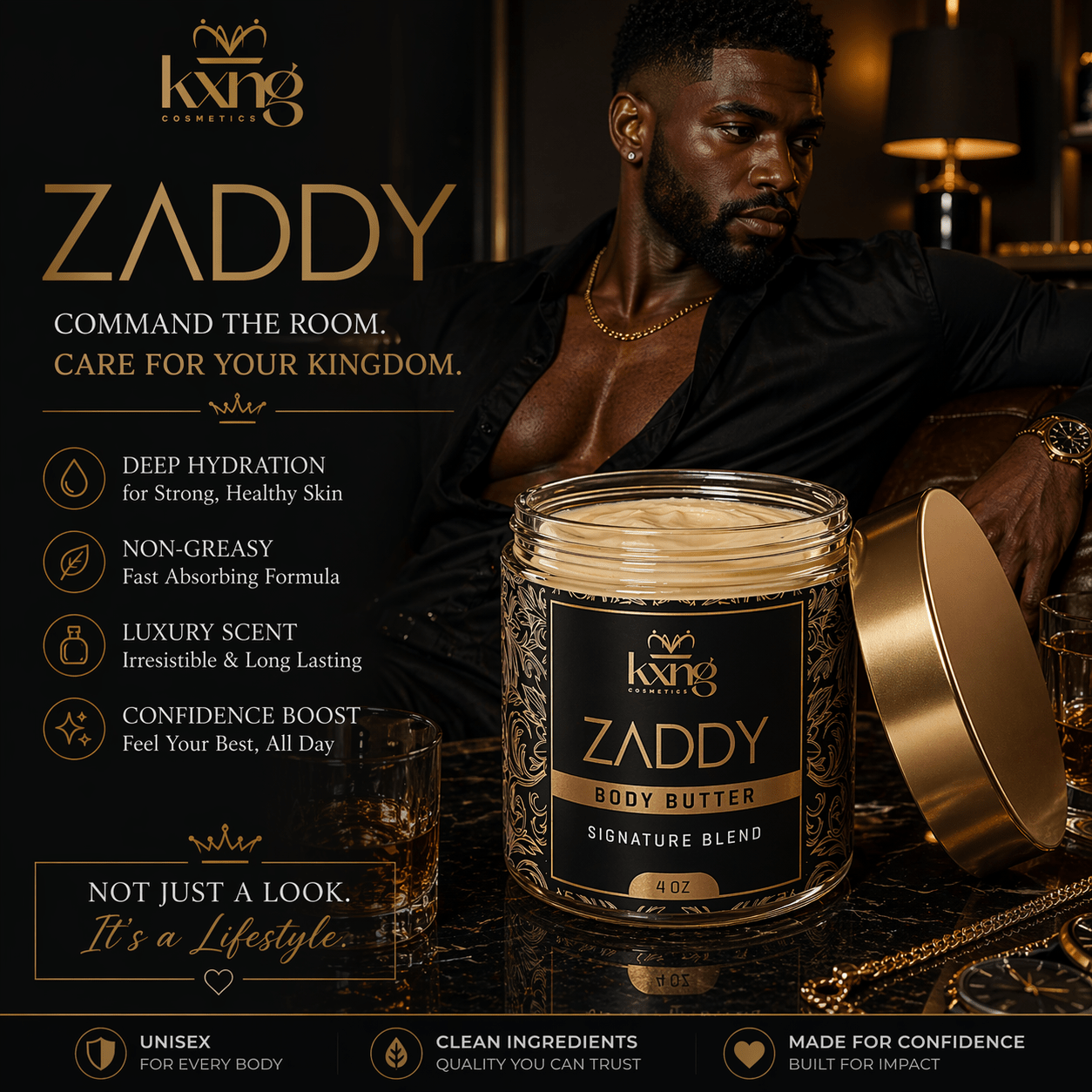 Zaddy Body Butter for Men | Luxury Body Butter Moisturizer for Men - KXNG Cosmetics