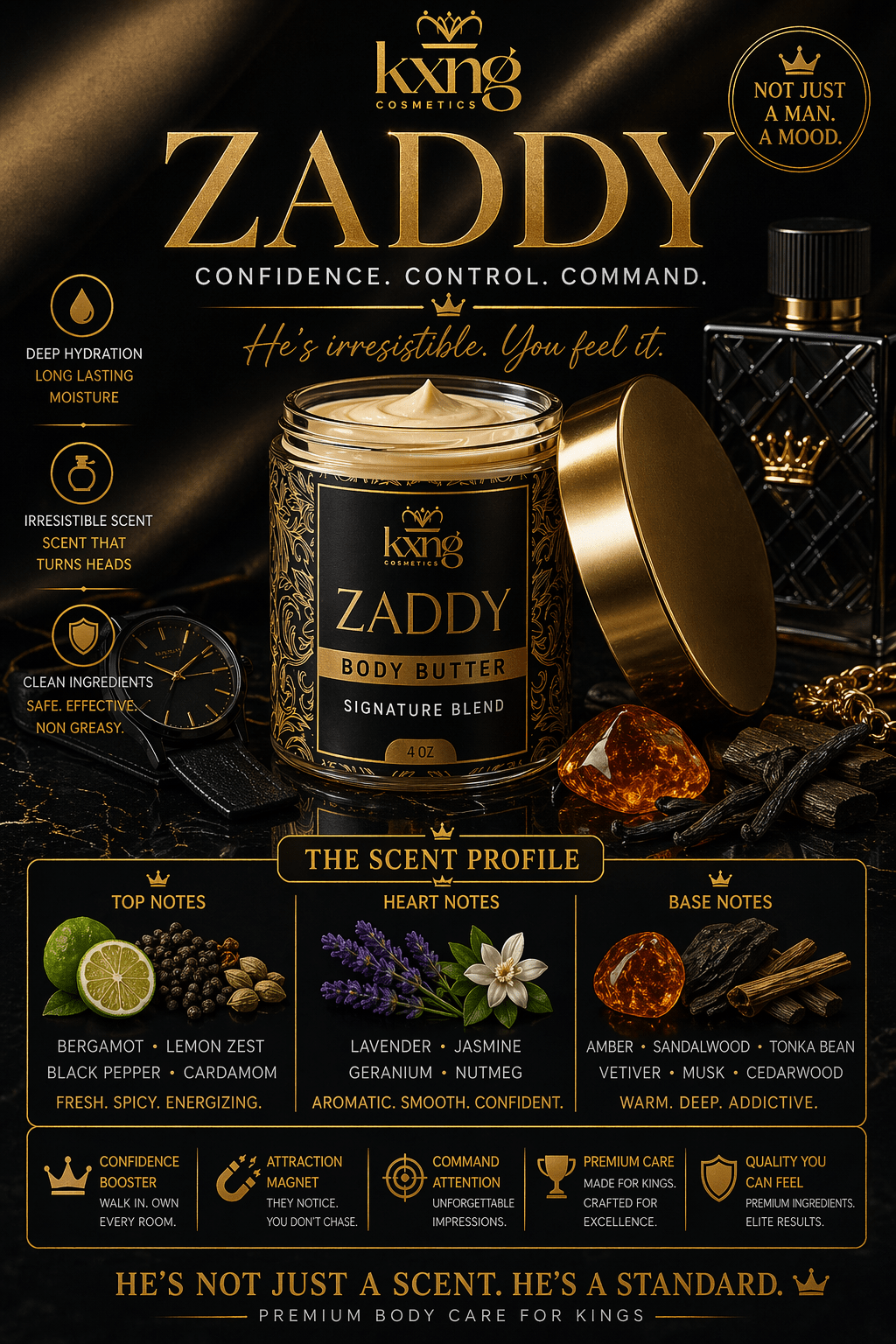 Zaddy Body Butter for Men | Luxury Body Butter Moisturizer for Men - KXNG Cosmetics